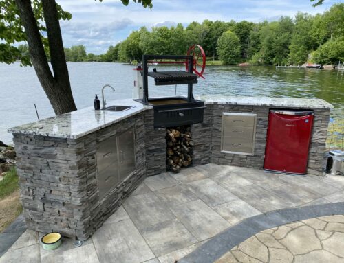 Splendor White Granite outdoor kitchen